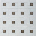 Ironstone 1" x 1" and White 1" x 2", Pinwheel Pattern - Glass Tile