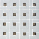 Ironstone 1" x 1" and White 1" x 2", Pinwheel Pattern - Glass Tile