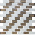 Ironstone and White, 1" x 2" Subway Pattern - Glass Tile