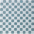 Flourite and White, 1" x 1" Checkerboard Pattern - Glass Tile