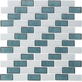 Flourite and White, 1" x 2" Subway Pattern - Glass Tile