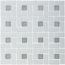 Moonstone 1" x 1" and White 1" x 2", Pinwheel Pattern - Glass Tile