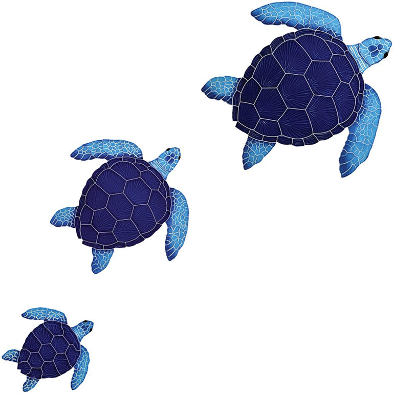 Loggerhead Turtle Group - Blue - | Pool Mosaic by AquaBlu Mosaics