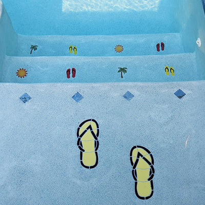 Tropical Pool Step Markers | SMTROMCO | Artistry in Mosaics