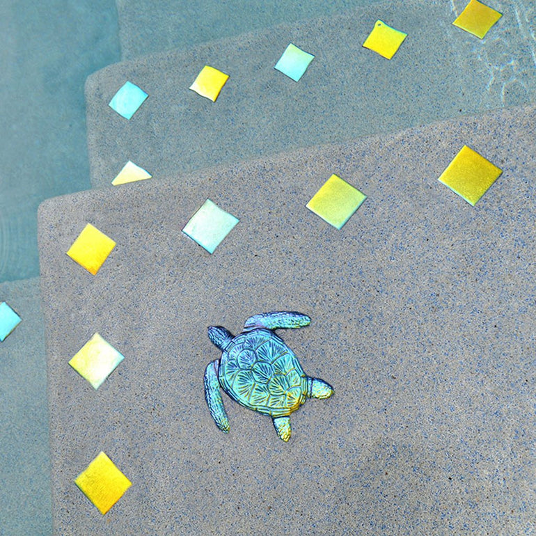 Fusion Loggerhead Turtle - Rainbow | MTLORAIB | Pool Mosaic by Artistry in Mosaics