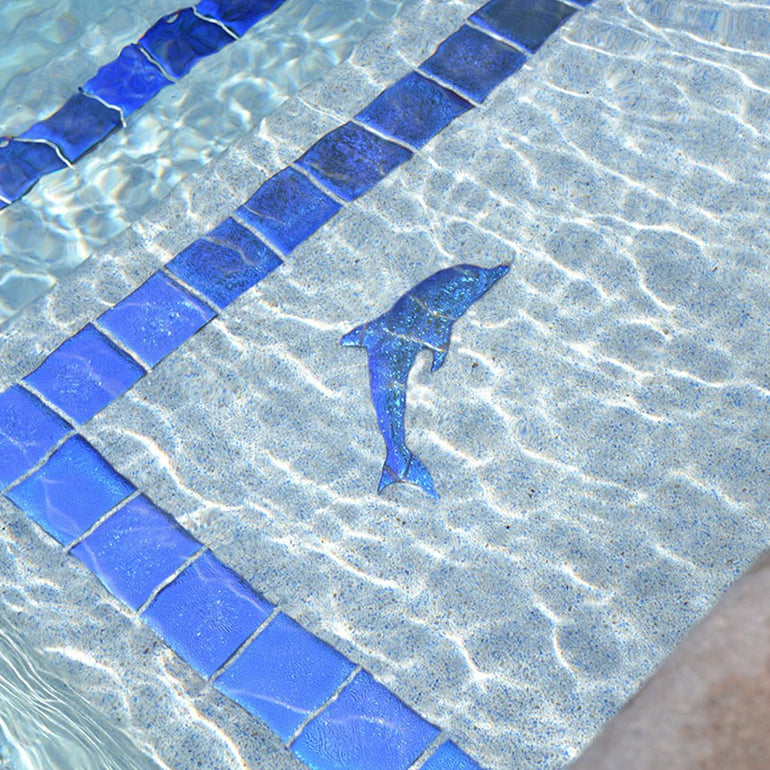 Fusion Mini Dolphin - Sapphire | MDMISAPB | Pool Mosaic by Artistry in Mosaics