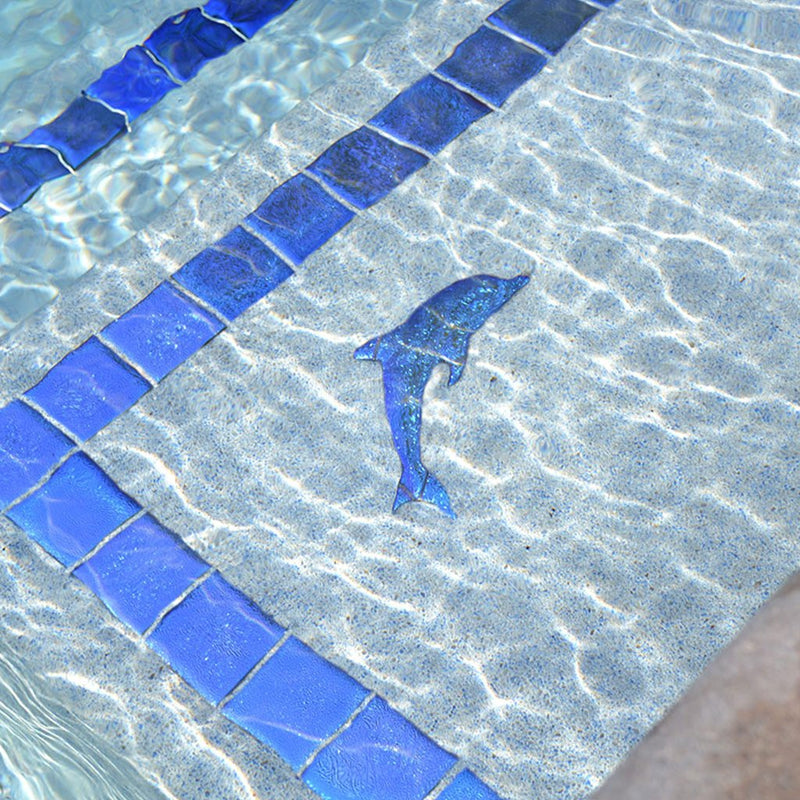 Fusion Mini Dolphin - Sapphire | MDMISAPB | Pool Mosaic by Artistry in Mosaics