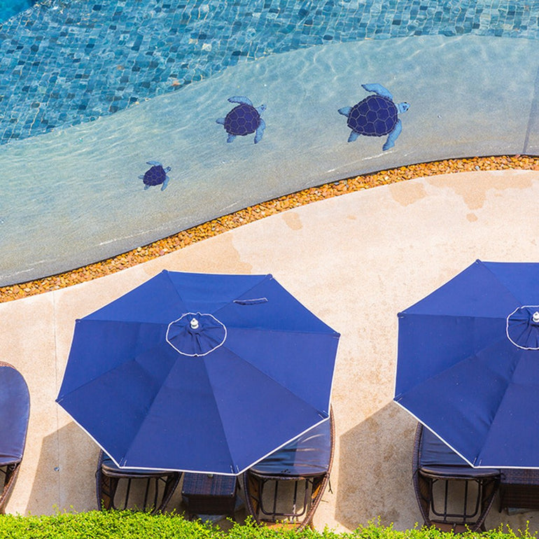 Loggerhead Turtle Group - Blue - | Pool Mosaic by AquaBlu Mosaics