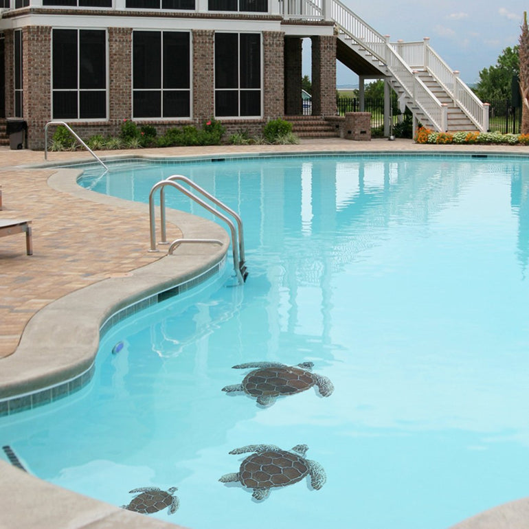 Loggerhead Turtle - Brown w/Shadow | TLSBROS | Pool Mosaic by Artistry in Mosaics
