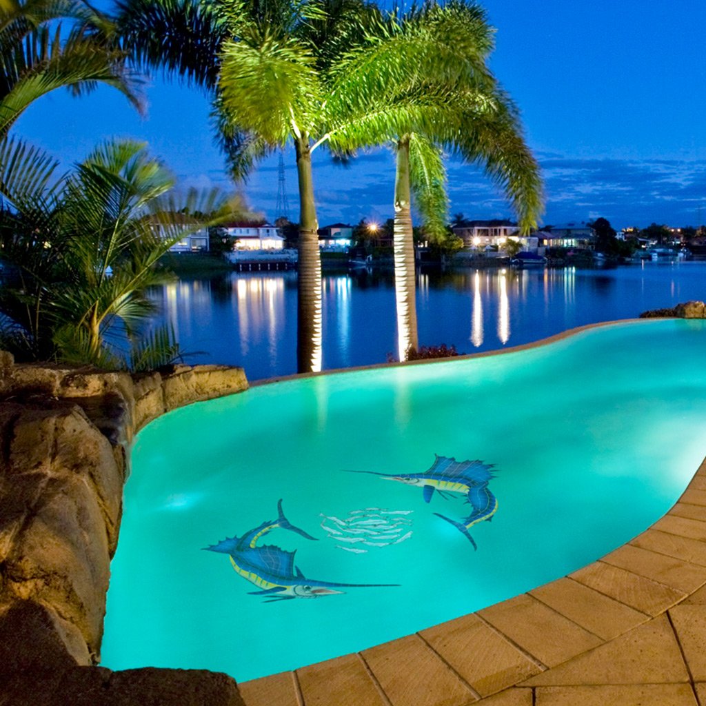 Outdoor pool mosaics by Artistry in Mosaics