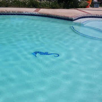 Seahorse - Blue | G-SHB | Glass Pool Mosaic by AquaBlu Mosaics