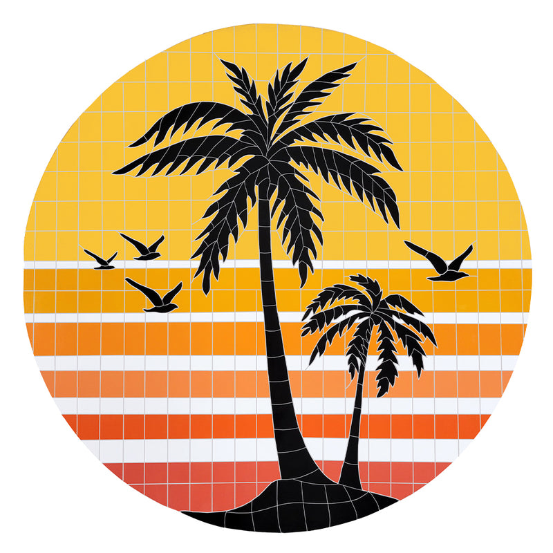 Sunset Palms Swimming Pool Mosaic | TPAMCOL | Artistry in Mosaics