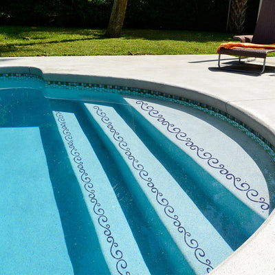 Step Markers - Swirl Blue | SMSWIBLU | Pool Mosaic by Artistry in Mosaics