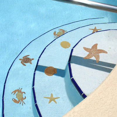 Loggerhead Turtle - 6" Brown - Pool Mosaic