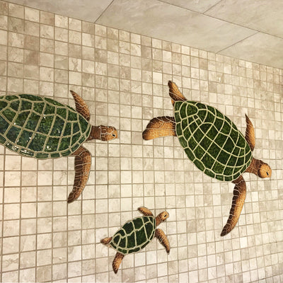 Sea Turtle - Natural | SEANATRS | Pool Mosaic