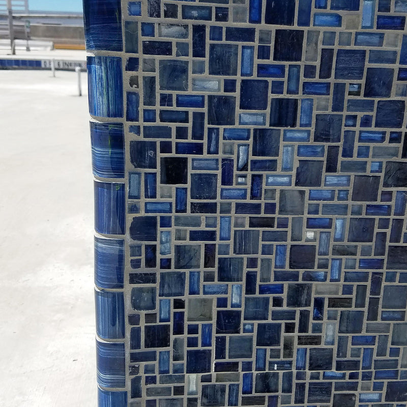 Trim Caribbean Blue, 2" x 2" | TRIM-GW8M82348B11 | Mosaic Glass Tile