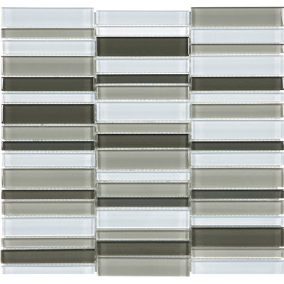 Element Series Mineral Blend 1" x 4" Glass Tile | ANAELEMMINBSSG | Tesoro Mosaic Tile