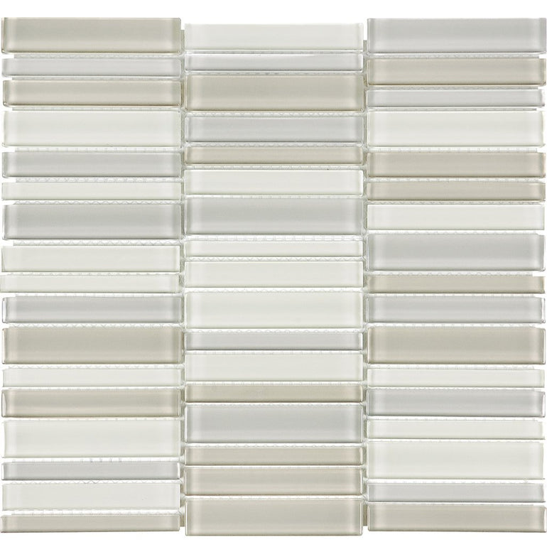 Element Series Natural Blend 1" x 4" Glass Tile | ANAELEMNATBSSG | Tesoro Mosaic Tile