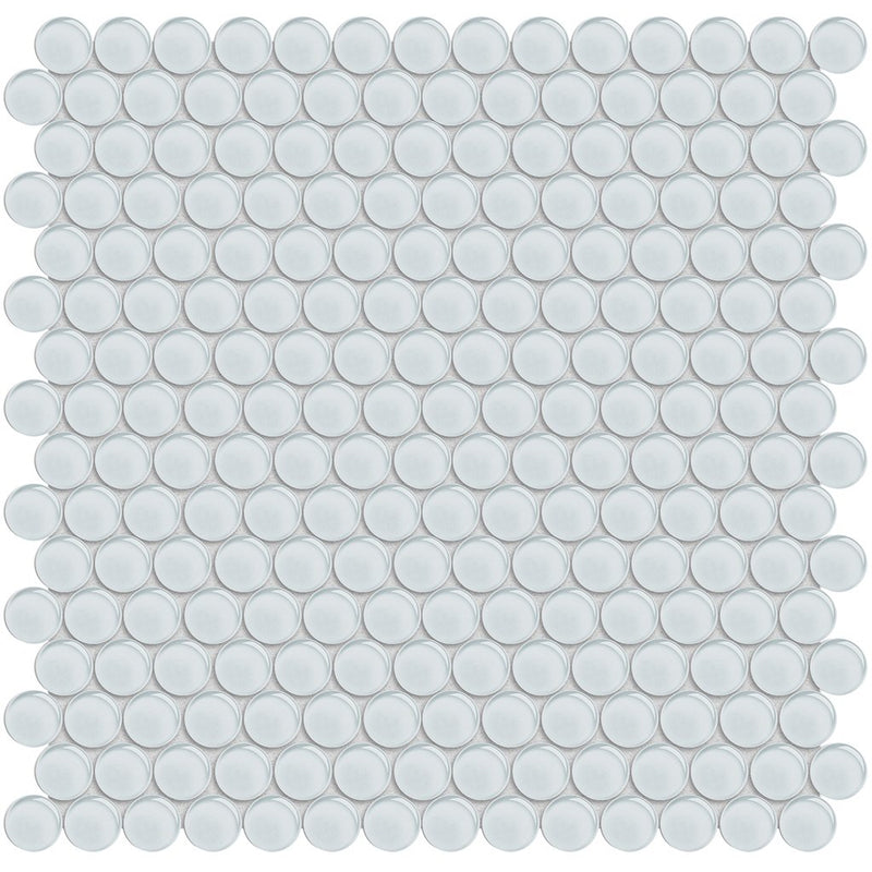 Ice, Penny Round Mosaic | ANAELEMPNRDICE | Aquatica Glass Tile