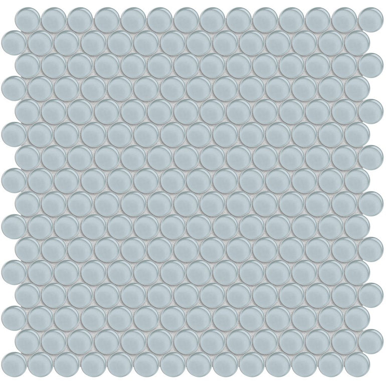 Skylight, Penny Round Mosaic | ANAELEMPNRDSKY | Aquatica Glass Tile
