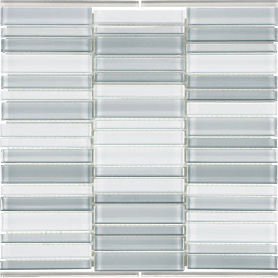 Shades of Grey 1" x 4" Glass Tile | ANAELEMSOGBSSG | Aquatica by Tesoro