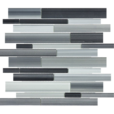 ANAFUSICARRS - Aquatica Carbon, Linear Mixed - Glass Tile