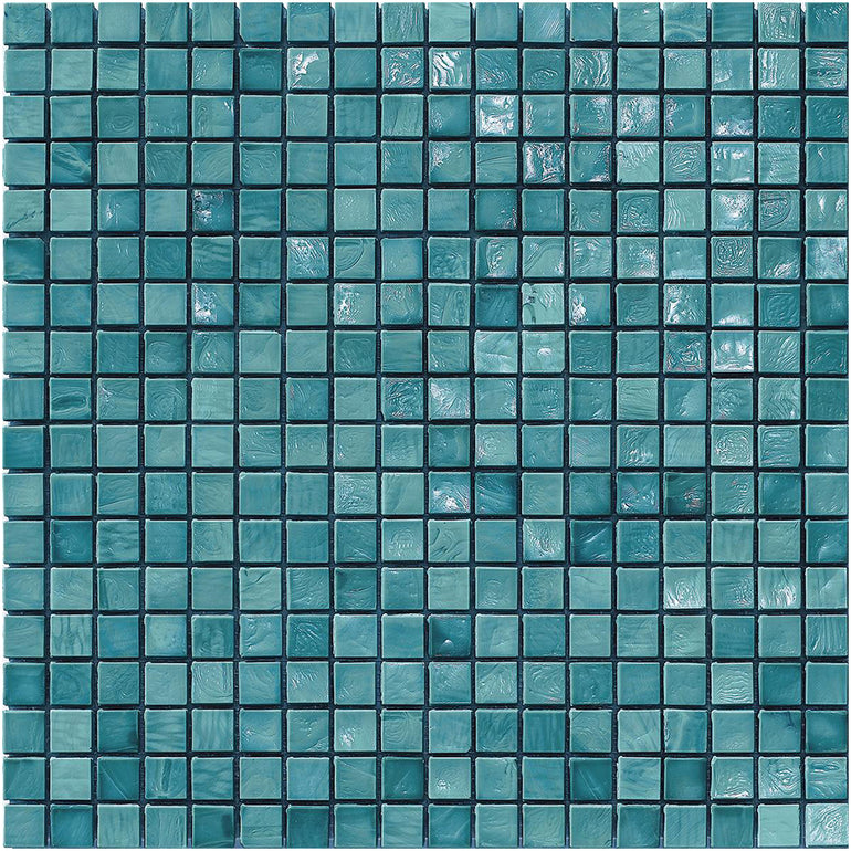 Aquamarine J, 5/8" x 5/8" Glass Tile | Mosaic Tile by SICIS