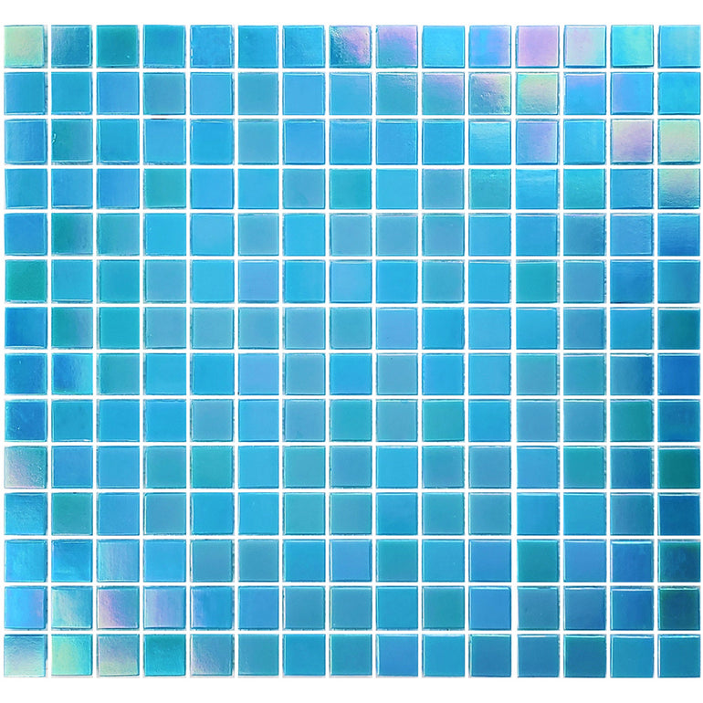 Caribbean Blue Iridescent, 3/4" x 3/4" | GV42020B5 | Mosaic Glass Tile