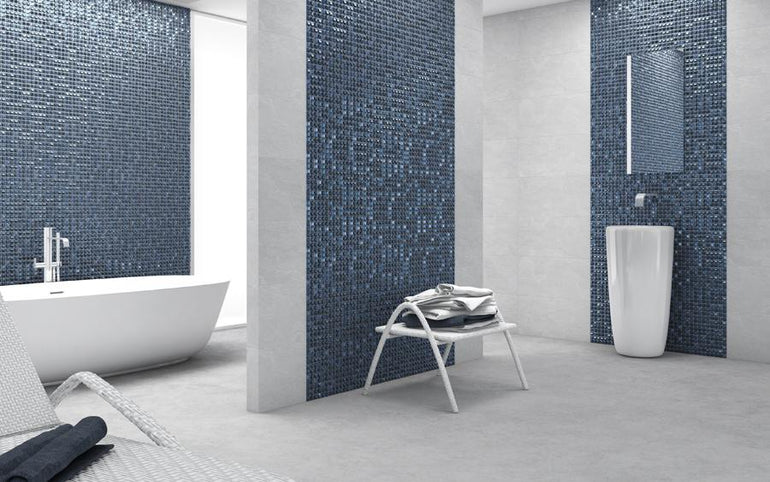 Dark Blue Iridescent, 1" x 1" - Glass Tile