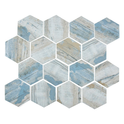 Bay, Hexagon Mosaic | TASBARKBAYHEX | Aquatica Glass Tile