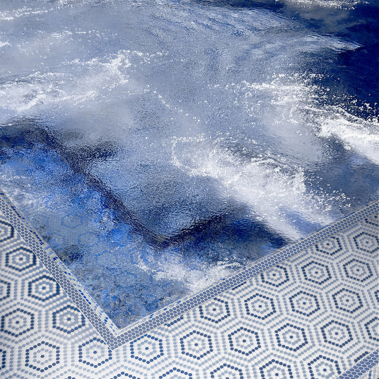 Belfort Coastal, Hexagon Mosaic Tile | Geometro Glass Tile