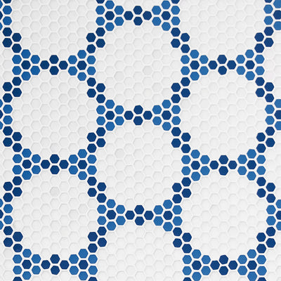 Bourges Coastal, Hexagon Mosaic Tile | Geometro Glass Tile