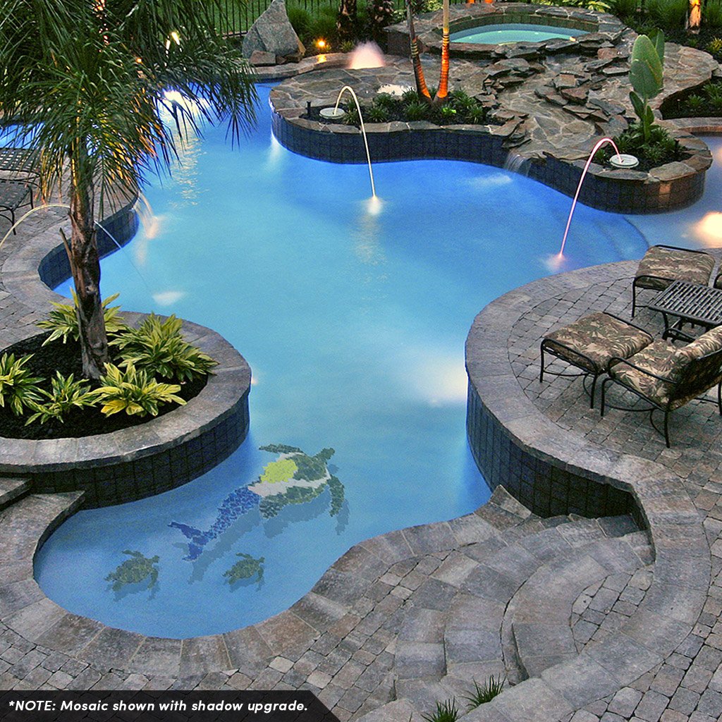 Turtle Sideview | T49-18 | Pool Mosaic