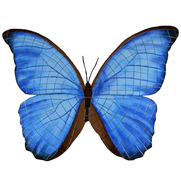 Butterfly, Electric Blue (Special Order) - Pool Mosaic - NS3065 - Artisry in Mosaics Custom Mosaics