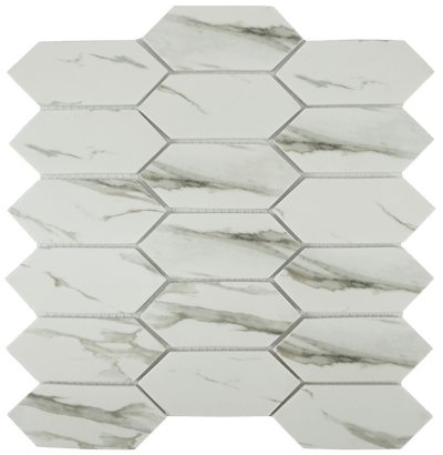 Calacatta, 2" x 4" Glass Tile | TASNATVCALCATPKT | Glass Pool Tile