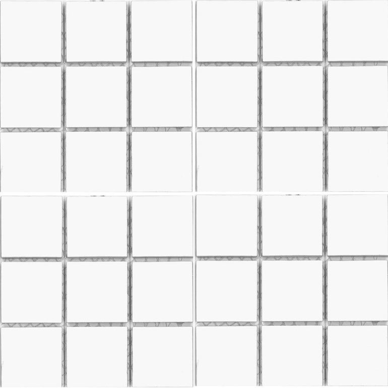 CEL-201 - Fujiwa White Glossy, 2" x 2" - Porcelain Pool Tile
