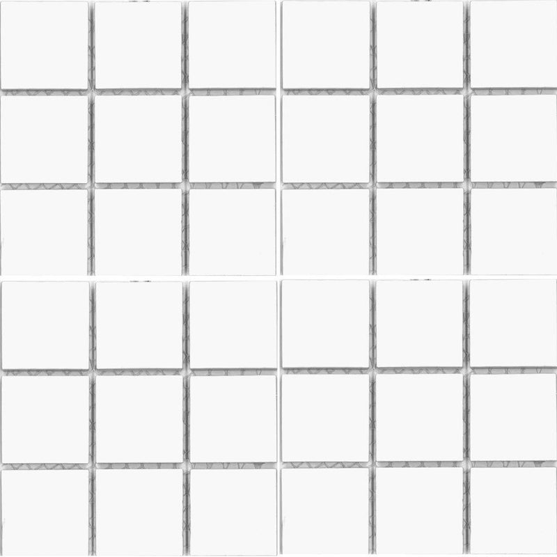CEL-201 - Fujiwa White Glossy, 2" x 2" - Porcelain Pool Tile