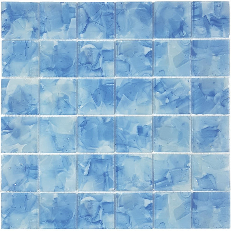 CETFLWGBLU22C - Aquatica Bluebell, 2" x 2" - Glass Tile