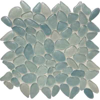 Aqua Blue, Random Mosaic | CETLIROAQUABLUE | Glass Pool Tile