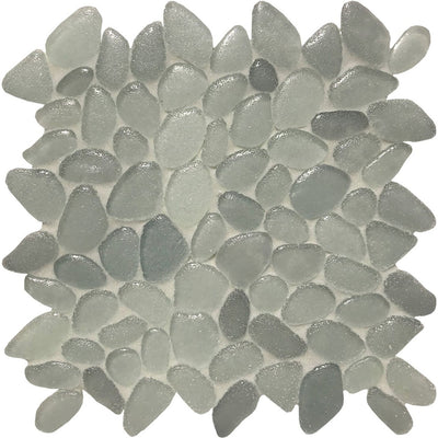 Oyster Silver, Random Mosaic | CETLIROOYSSILVER | Glass Pool Tile