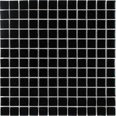 CHIGLABR101 Nero, 1" x 1" - Glass Tile