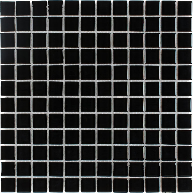 CHIGLABR101 Nero, 1" x 1" - Glass Tile