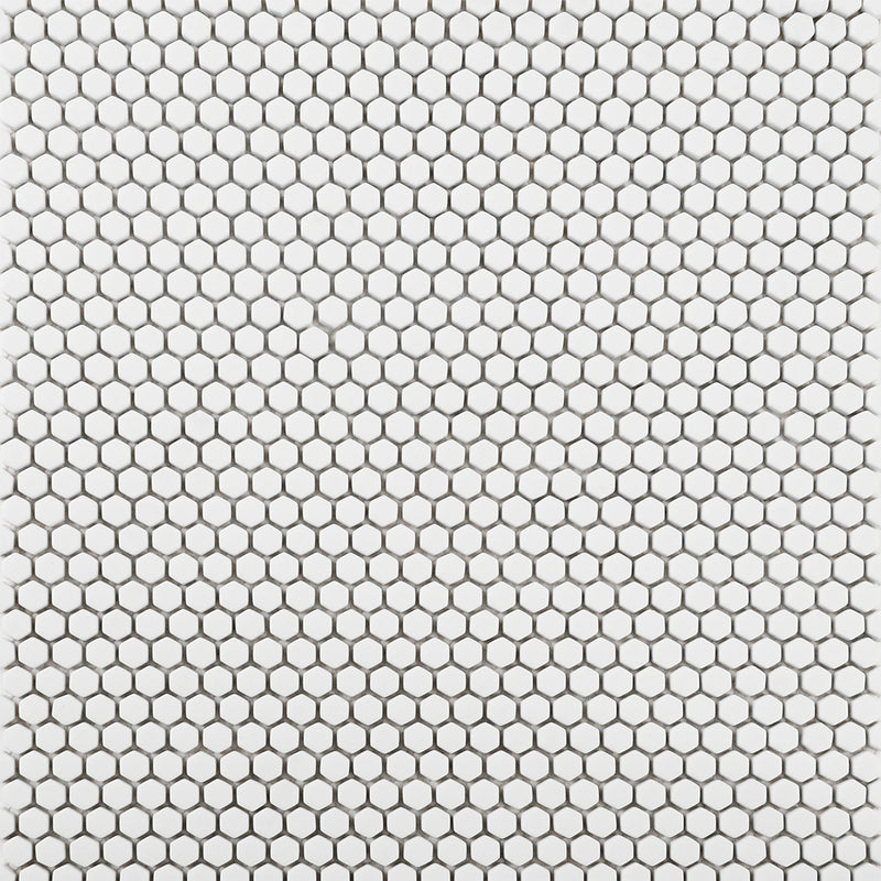 Cloud, Hexagon Mosaic Tile | GLSGEOSOLIDCLOU | Geometro Glass Tile