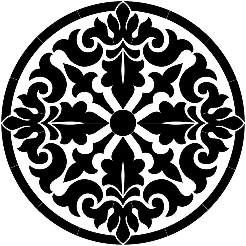 Baroque Medallion - Black | CM-BM1-36BK | Pool Mosaic