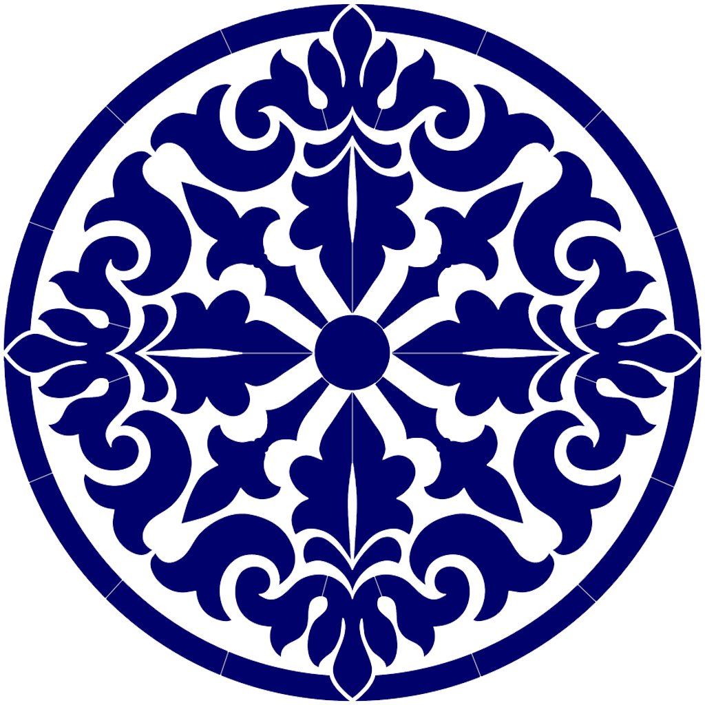 Baroque Medallion - Blue | CM-BM1-36BL | Pool Mosaic