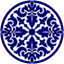 Baroque Medallion - Blue - Pool Mosaic