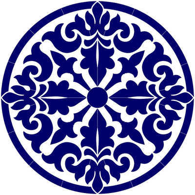 Baroque Medallion - Blue | CM-BM1-36BL | Pool Mosaic