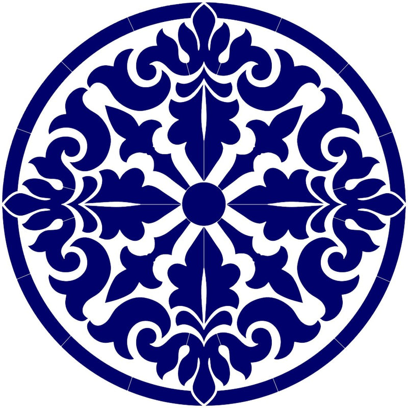 Baroque Medallion - Blue | CM-BM1-36BL | Pool Mosaic