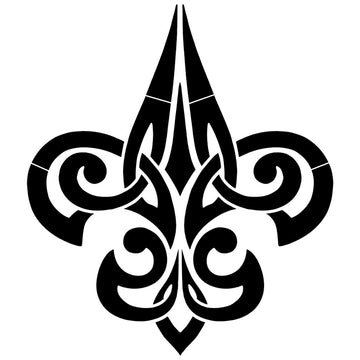 Tribal Fleur De Lis - Black | CM-FL1-18 | Pool Mosaic by Custom Mosaic