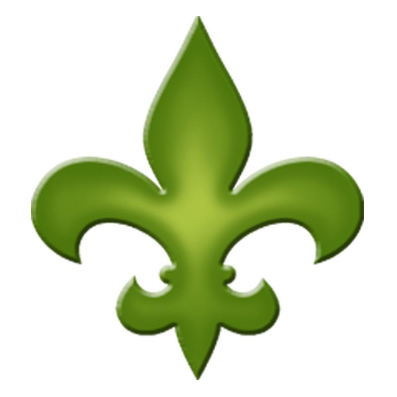 CM-FLS1-4GR Fleur De Lis Step Marker - Green (Set of 3) Custom Mosaics